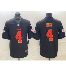 Men Kansas City Chiefs 4 Rashee Rice Black Vapor Untouchable Limited Stitched Football Jersey Men Kansas City Chiefs 4 Rashee Rice Black Vapor Untouchable Limited Stitched Football Jersey