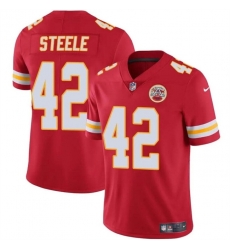 Men Kansas City Chiefs 42 Carson Steele Red Vapor Untouchable Limited Stitched Football Jersey Men Kansas City Chiefs 42 Carson Steele Red Vapor Untouchable Limited Stitched Football Jersey