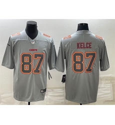 Men Kansas City Chiefs 87 Travis Kelce Gray Atmosphere Fashion Stitched Jersey Men Kansas City Chiefs 87 Travis Kelce Gray Atmosphere Fashion Stitched Jersey