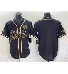 Men Kansas City Chiefs Blank Black Gold Cool Base Stitched Baseball Jersey Men Kansas City Chiefs Blank Black Gold Cool Base Stitched Baseball Jersey