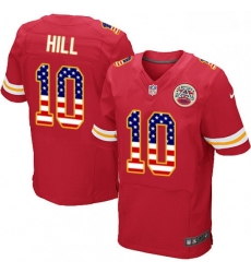 Men Nike Kansas City Chiefs 10 Tyreek Hill Elite Red Home USA Flag Fashion NFL Jersey Men Nike Kansas City Chiefs 10 Tyreek Hill Elite Red Home USA Flag Fashion NFL Jersey