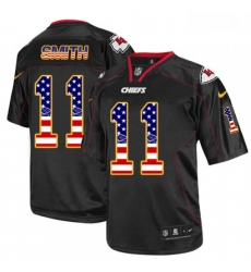 Men Nike Kansas City Chiefs 11 Alex Smith Elite Black USA Flag Fashion NFL Jersey Men Nike Kansas City Chiefs 11 Alex Smith Elite Black USA Flag Fashion NFL Jersey