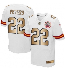 Nike Chiefs #22 Marcus Peters White Mens Stitched NFL Elite Gold Jersey Nike Chiefs #22 Marcus Peters White Mens Stitched NFL Elite Gold Jersey