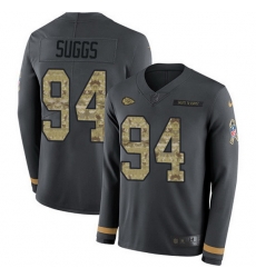 Nike Chiefs 94 Terrell Suggs Anthracite Salute to Service Men Stitched NFL Limited Therma Long Sleeve Jersey Nike Chiefs 94 Terrell Suggs Anthracite Salute to Service Men Stitched NFL Limited Therma Long Sleeve Jersey