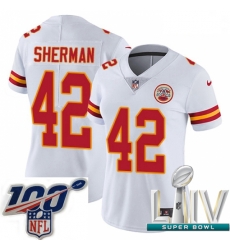 2020 Super Bowl LIV Women Nike Kansas City Chiefs #42 Anthony Sherman White Vapor Untouchable Limited Player NFL Jersey 2020 Super Bowl LIV Women Nike Kansas City Chiefs #42 Anthony Sherman White Vapor Untouchable Limited Player NFL Jersey