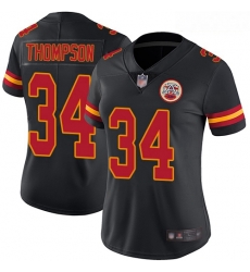 Chiefs #34 Darwin Thompson Black Women Stitched Football Limited Rush Jersey Chiefs #34 Darwin Thompson Black Women Stitched Football Limited Rush Jersey