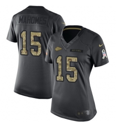Nike Chiefs #15 Patrick Mahomes Black Womens Stitched NFL Limited 2016 Salute to Service Jersey Nike Chiefs #15 Patrick Mahomes Black Womens Stitched NFL Limited 2016 Salute to Service Jersey