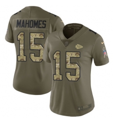 Nike Chiefs #15 Patrick Mahomes Olive Camo Womens Stitched NFL Limited 2017 Salute to Service Jersey Nike Chiefs #15 Patrick Mahomes Olive Camo Womens Stitched NFL Limited 2017 Salute to Service Jersey