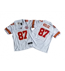 Women Kansas City Chiefs 87 Travis Kelce White 2023 F U S E Vapor Untouchable Limited Stitched Jersey Women Kansas City Chiefs 87 Travis Kelce White 2023 F U S E Vapor Untouchable Limited Stitched Jersey