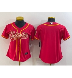 Women Kansas City Chiefs Blank Red With Patch Cool Base Stitched Baseball Jersey Women Kansas City Chiefs Blank Red With Patch Cool Base Stitched Baseball Jersey