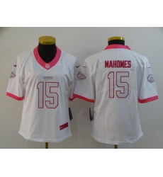 Women Nike Chiefs 15 Patrick Mahomes White Pink Women Vapor Untouchable Limited Jersey Women Nike Chiefs 15 Patrick Mahomes White Pink Women Vapor Untouchable Limited Jersey