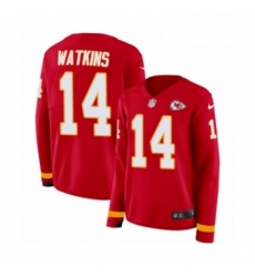 Womens Nike Kansas City Chiefs 14 Sammy Watkins Limited Red Therma Long Sleeve NFL Jersey Womens Nike Kansas City Chiefs 14 Sammy Watkins Limited Red Therma Long Sleeve NFL Jersey