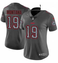 Womens Nike Kansas City Chiefs 19 Joe Montana Gray Static Vapor Untouchable Limited NFL Jersey Womens Nike Kansas City Chiefs 19 Joe Montana Gray Static Vapor Untouchable Limited NFL Jersey