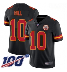 Chiefs #10 Tyreek Hill Black Youth Stitched Football Limited Rush 100th Season Jersey Chiefs #10 Tyreek Hill Black Youth Stitched Football Limited Rush 100th Season Jersey