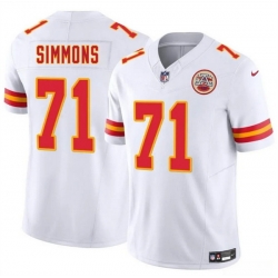 Youth Kansas City Chiefs 71 Josh Simmons White 2025 Draft F U S E Vapor Untouchable Limited Stitched Football Jersey