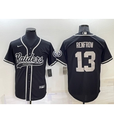 Men Las Vegas Raiders 13 Hunter Renfrow Black Cool Base Stitched Baseball Jersey Men Las Vegas Raiders 13 Hunter Renfrow Black Cool Base Stitched Baseball Jersey