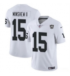 Men Las Vegas Raiders 15 Gardner Minshew II White 2024 65th Anniversary Patch Vapor Stitched Football Jersey Men Las Vegas Raiders 15 Gardner Minshew II White 2024 65th Anniversary Patch Vapor Stitched Football Jersey