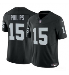 Men Las Vegas Raiders 15 Kyle Philips Black 2025 F U S E Vapor Stitched Football Jersey Men Las Vegas Raiders 15 Kyle Philips Black 2025 F U S E Vapor Stitched Football Jersey