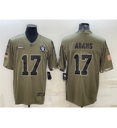 Men Las Vegas Raiders 17 Davante Adams 2022 Olive Salute To Service Limited Stitched Jersey Men Las Vegas Raiders 17 Davante Adams 2022 Olive Salute To Service Limited Stitched Jersey