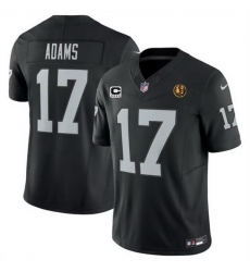Men Las Vegas Raiders 17 Davante Adams Black 2023 F U S E With 4 Star C Patch And John Madden Patch Vapor Limited Stitched Football Jersey Men Las Vegas Raiders 17 Davante Adams Black 2023 F U S E With 4 Star C Patch And John Madden Patch Vapor Limited Stitched Football Jersey