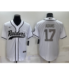 Men Las Vegas Raiders 17 Davante Adams White Grey Cool Base Stitched Baseball Jersey Men Las Vegas Raiders 17 Davante Adams White Grey Cool Base Stitched Baseball Jersey