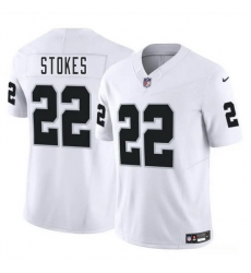 Men Las Vegas Raiders 22 Eric Stokes White 2025 F U S E  Vapor Stitched Football Jersey
