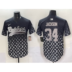 Men Las Vegas Raiders 34 Bo Jackson Black Limited Stitched Baseball Jersey