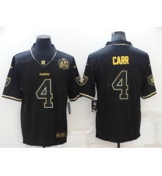 Men Las Vegas Raiders 4 Derek Carr Black Gold With 60th Anniversary Patch Vapor Limited Stitched jersey Men Las Vegas Raiders 4 Derek Carr Black Gold With 60th Anniversary Patch Vapor Limited Stitched jersey