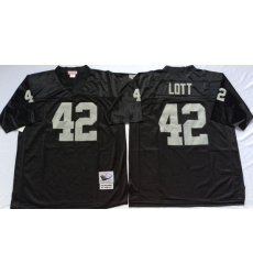Men Las Vegas Raiders 42 Ronnie Lott Black M&N Throwback Jersey Men Las Vegas Raiders 42 Ronnie Lott Black M&N Throwback Jersey
