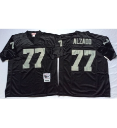 Men Las Vegas Raiders 77 Lyle Alzado Black M&N Throwback Jersey Men Las Vegas Raiders 77 Lyle Alzado Black M&N Throwback Jersey