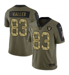 Men Las Vegas Raiders 83 Darren Waller 2021 Salute To Service Olive Camo Limited Stitched Jersey Men Las Vegas Raiders 83 Darren Waller 2021 Salute To Service Olive Camo Limited Stitched Jersey