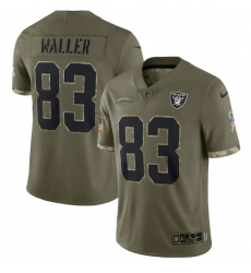 Men Las Vegas Raiders 83 Darren Waller Olive 2022 Salute To Service Limited Stitched Jersey Men Las Vegas Raiders 83 Darren Waller Olive 2022 Salute To Service Limited Stitched Jersey