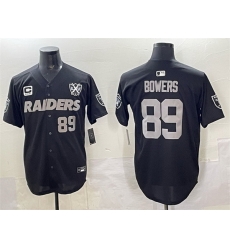 Men Las Vegas Raiders 89 Brock Bowers Black With Nevada Silver Stat Patch And 65th Anniversary Patch 3 Star C Patch Stitched Baseball Jersey Men Las Vegas Raiders 89 Brock Bowers Black With Nevada Silver Stat Patch And 65th Anniversary Patch 3 Star C Patch Stitched Baseball Jersey