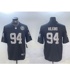 Men Las Vegas Raiders 94 Christian Wilkins Black 65th Anniversary Patch Vapor Stitched Football Jersey 1 Men Las Vegas Raiders 94 Christian Wilkins Black 65th Anniversary Patch Vapor Stitched Football Jersey 1