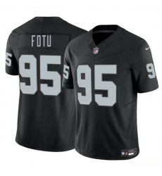 Men Las Vegas Raiders 95 Leki Fotu Black 2025 F U S E  Vapor Stitched Football Jersey
