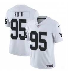 Men Las Vegas Raiders 95 Leki Fotu White 2025 Vapor Stitched Football Jersey