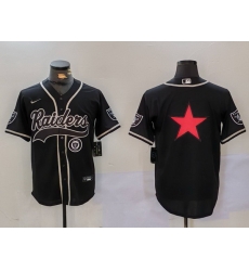 Men Las Vegas Raiders Black Team Big Logo With Patch Cool Base Stitched Baseball Jersey 8 Men Las Vegas Raiders Black Team Big Logo With Patch Cool Base Stitched Baseball Jersey 8
