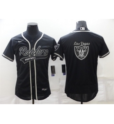 Men Las Vegas Raiders Black Team Big Logo With Patch Flex Base Stitched Baseball Jersey Men Las Vegas Raiders Black Team Big Logo With Patch Flex Base Stitched Baseball Jersey