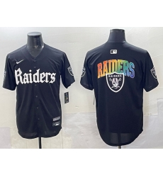 Men Las Vegas Raiders Team Big Logo Black Gothic Sin City Shadows Edition Vapor Limited Stitched Baseball Jersey 1