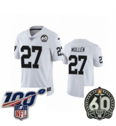Men Oakland Raiders #27 Trayvon Mullen White 60th Anniversary Vapor Untouchable Limited Player 100th Season Football Jersey Men Oakland Raiders #27 Trayvon Mullen White 60th Anniversary Vapor Untouchable Limited Player 100th Season Football Jersey