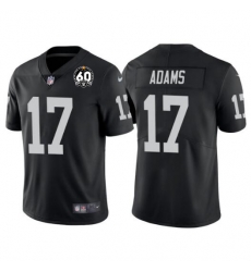 Men's Las Vegas Raiders #17 Davante Adams Black With 60th Anniversary Patch Vapor Limited Stitched Jersey Men's Las Vegas Raiders #17 Davante Adams Black With 60th Anniversary Patch Vapor Limited Stitched Jersey