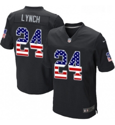 Mens Nike Oakland Raiders 24 Marshawn Lynch Elite Black Home USA Flag Fashion NFL Jersey Mens Nike Oakland Raiders 24 Marshawn Lynch Elite Black Home USA Flag Fashion NFL Jersey