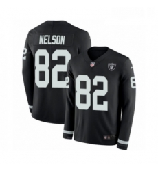 Mens Nike Oakland Raiders 82 Jordy Nelson Limited Black Therma Long Sleeve NFL Jersey Mens Nike Oakland Raiders 82 Jordy Nelson Limited Black Therma Long Sleeve NFL Jersey