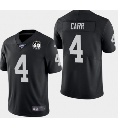 Mens Oakland Raiders 4 Derek Carr 100th and 60th Anniversary Vapor Limited Jersey Black Mens Oakland Raiders 4 Derek Carr 100th and 60th Anniversary Vapor Limited Jersey Black