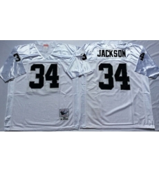 Mitchell And Ness Raiders #34 Bo Jackson White Throwback Stitched NFL Jerseys Mitchell And Ness Raiders #34 Bo Jackson White Throwback Stitched NFL Jerseys