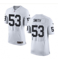 Nike Oakland Raiders #53 Malcolm Smith White Men 27s Stitched NFL New Elite Jersey Nike Oakland Raiders #53 Malcolm Smith White Men 27s Stitched NFL New Elite Jersey