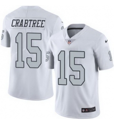 Nike Raiders #15 Michael Crabtree White Mens Stitched NFL Limited Rush Jersey Nike Raiders #15 Michael Crabtree White Mens Stitched NFL Limited Rush Jersey