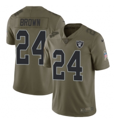 Nike Raiders #24 Willie Brown Olive Mens Stitched NFL Limited 2017 Salute To Service Jersey Nike Raiders #24 Willie Brown Olive Mens Stitched NFL Limited 2017 Salute To Service Jersey