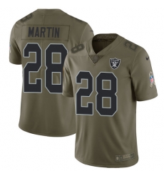 Nike Raiders #28 Doug Martin Olive Mens Stitched NFL Limited 2017 Salute To Service Jersey