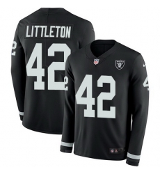 Nike Raiders 42 Cory Littleton Black Team Color Men Stitched NFL Limited Therma Long Sleeve Jersey Nike Raiders 42 Cory Littleton Black Team Color Men Stitched NFL Limited Therma Long Sleeve Jersey